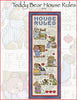 Teddy House Rules Cross Stitch Pattern