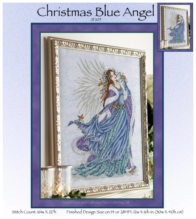 Christmas Blue Angel Cross Stitch Pattern