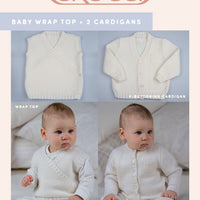 Baby Wrap Top - 2 cardigans, Knitting Pattern 4ply