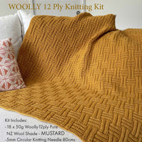 Basketweave Blanket Knitting Kit in 12ply