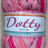 Dotty 100gram Ball 8ply Machine Wash Yarn