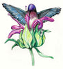 Hummingbird Feeding Cross Stitch Pattern