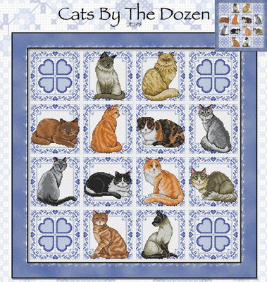 Cats by the Dozen Cross Stitch Pattern