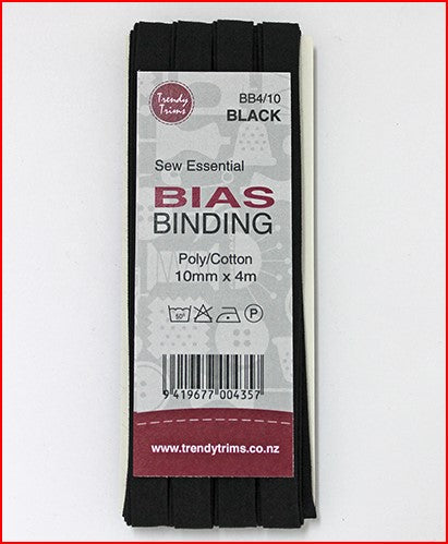 Bias Binding - Black 10mm x 4m