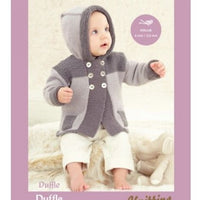 Two-Tone Hooded Duffle Coat Knitting Pattern