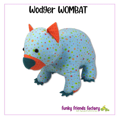 Wodger Wombat Soft Toy Sewing Pattern