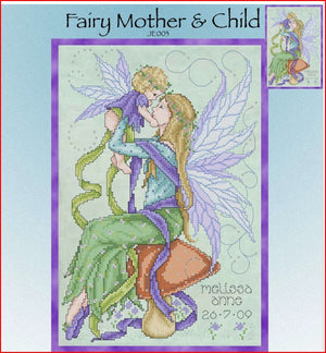 Fairy Mother and Child Cross Stitch Pattern