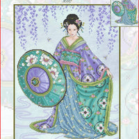 Blue Geisha Cross Stitch Pattern