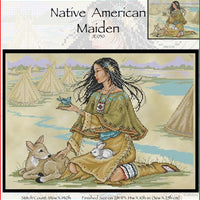 Native American Maiden Cross Stitch Pattern