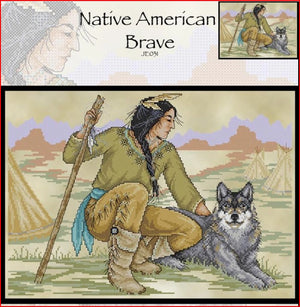 Native American Brave Cross Stitch Pattern
