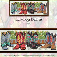 Cowboy Boots Cross Stitch Pattern