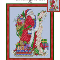 Checking His List Cross Stitch Pattern