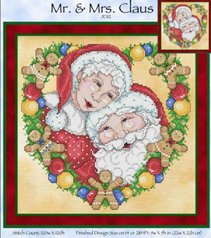 Mr & Mrs Claus Cross Stitch Pattern