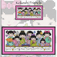 Kokeshi Friends Cross Stitch Pattern