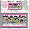 Kokeshi Friends Cross Stitch Pattern