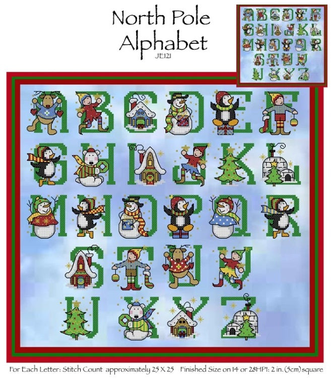 North Pole Alphabet Cross Stitch Pattern