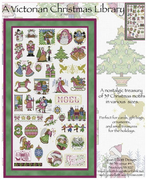 Victorian Christmas Library Cross Stitch Pattern