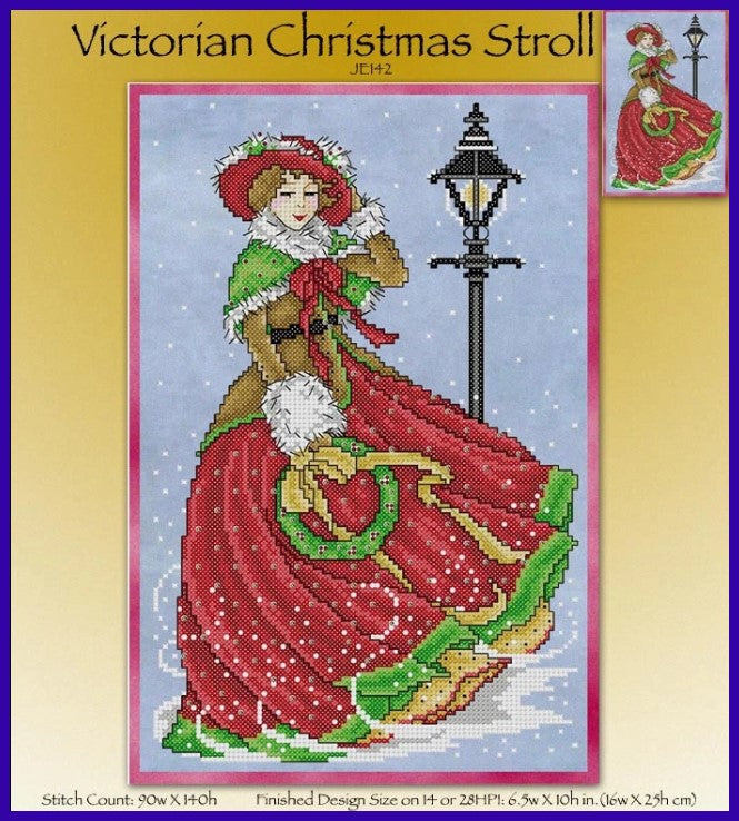 Victorian Christmas Stroll Cross Stitch Pattern