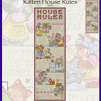 Kitten House Rules Cross Stitch Pattern