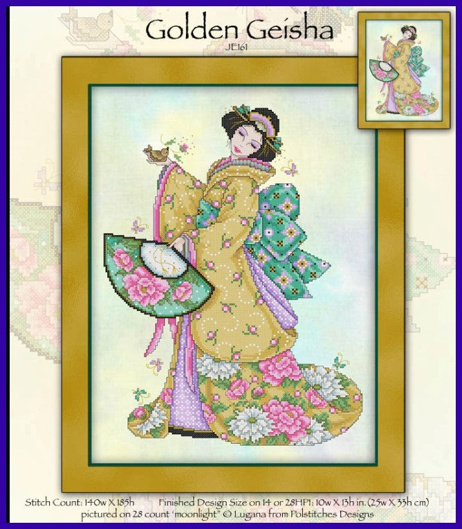 Golden Geisha Cross Stitch Pattern