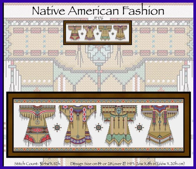 Native American Fashion Cross Stitch Pattern | Jannz Craft Shop native-american-fashion-cross-stitch-pattern-jannz-craft-shop