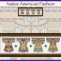 Native American Fashion Cross Stitch Pattern