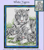 White Tigers Cross Stitch Pattern