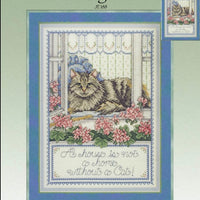 Cottage Cat Cross Stitch Pattern