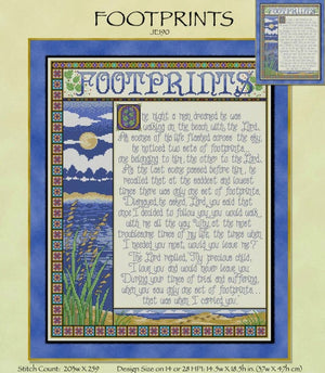 Footprints Cross Stitch Pattern