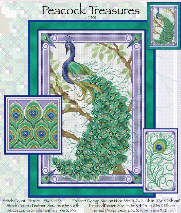 Peacock Treasures Cross Stitch Pattern