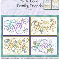 Faith, Family, Friends, Love Cross Stitch Pattern