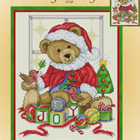 Joyful Teddy Cross Stitch Pattern