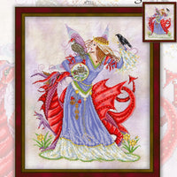 The Maiden and The Dragon Cross Stitch Pattern