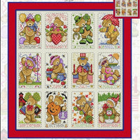 A Year of Teddies Cross Stitch Pattern