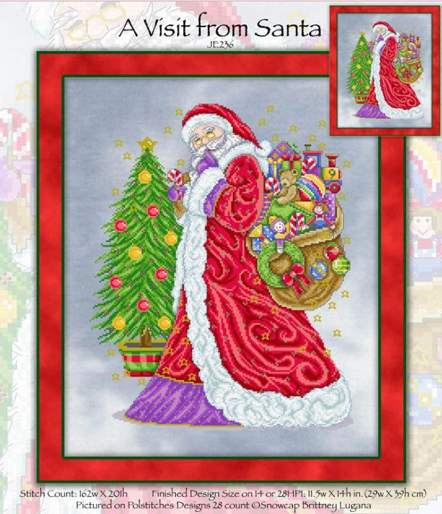 A Visit from Santa Cross Stitch Pattern