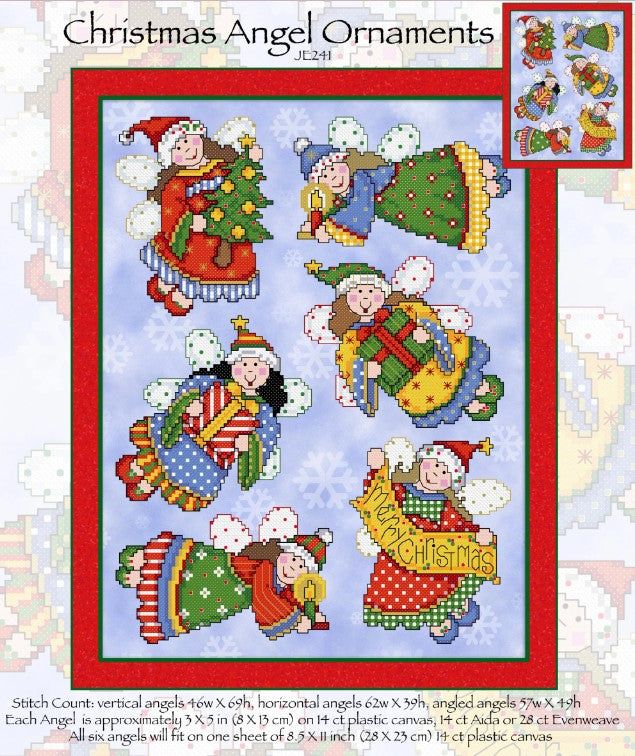 Christmas Angel Ornaments Cross Stitch Pattern