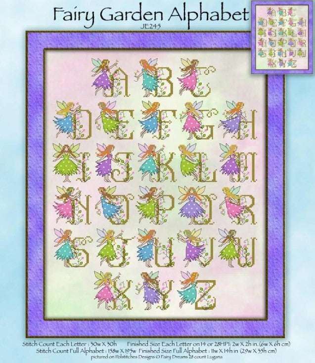 Fairy Garden Alphabet Cross Stitch Pattern