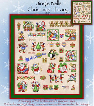 Jingle Bells Library Cross Stitch Pattern