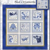 Christmas Blue Ornaments Cross Stitch Pattern