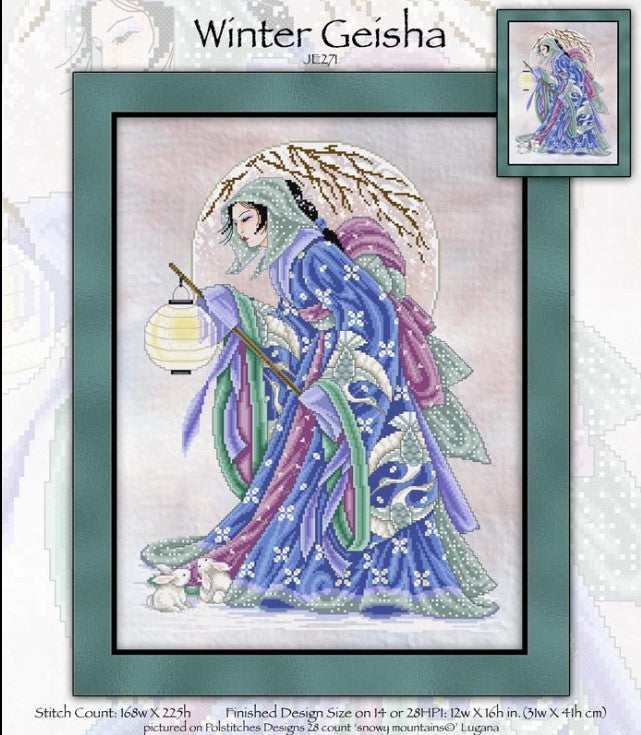 Winter Geisha Cross Stitch Pattern