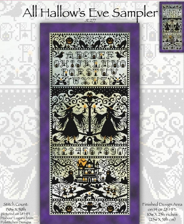 All Hallow's Eve Sampler Cross Stitch Pattern