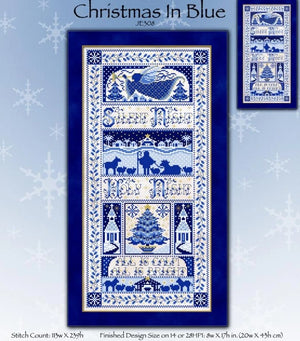 Christmas In Blue Cross Stitch Pattern