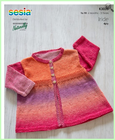 Iride 4ply Baby Jacket Knitting Pattern
