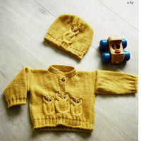 Owl Baby Jumper and Hat Knitting Pattern