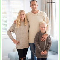 Big Natural Guernsey Style Jumpers for all the Family Knitting Patterns