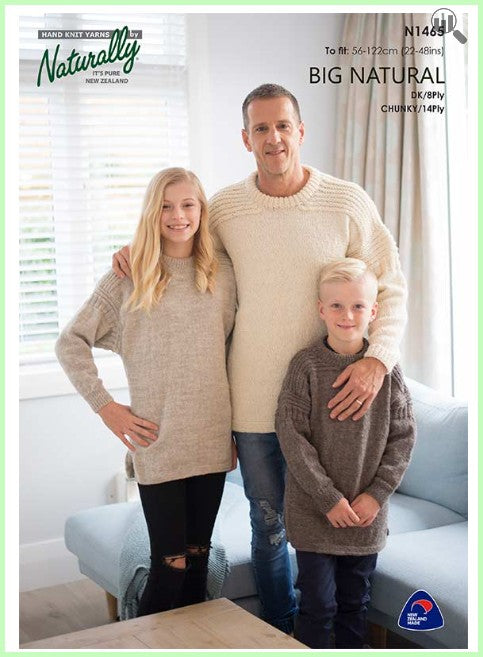 Big Natural Guernsey Style Jumpers for all the Family Knitting Patterns
