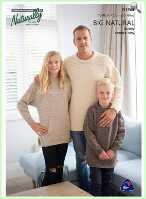 Big Natural Guernsey Style Jumpers for all the Family Knitting Patterns