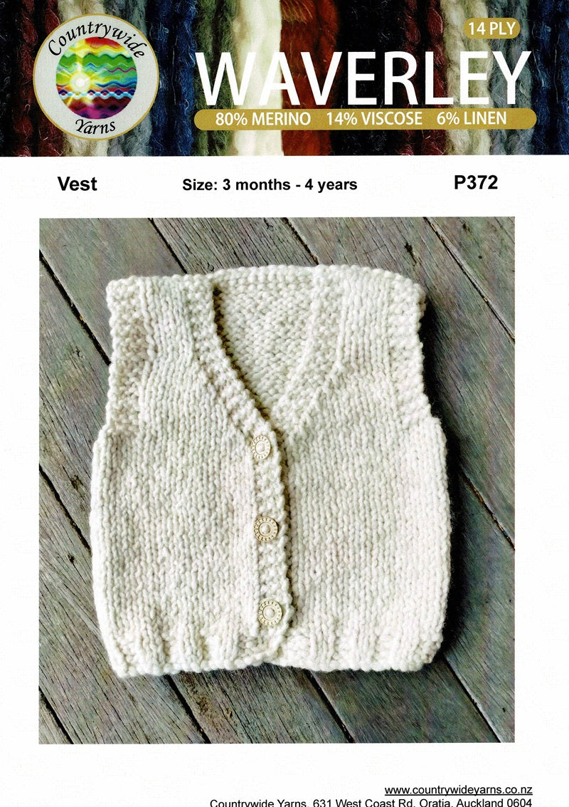 Vest, 3months to 4years Knitting Pattern