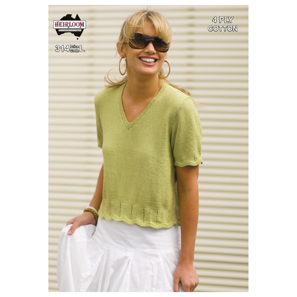 Short Sleeve Cotton Top Knitting Pattern