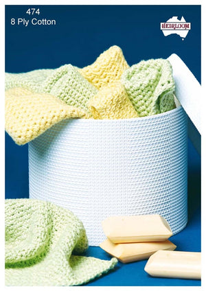 Heirloom Crochet Wash Cloths Cotton 8ply Pattern